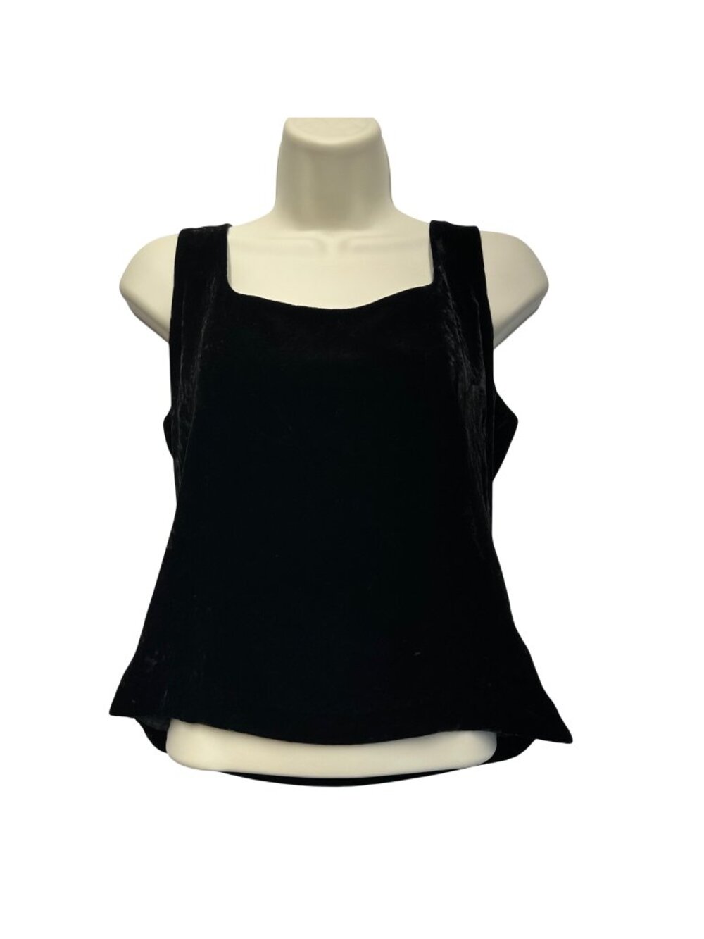Ann Taylor Vtg 90s Y2K Silk Blend Black Crushed Velvet Top Size 6 Witchy Goth